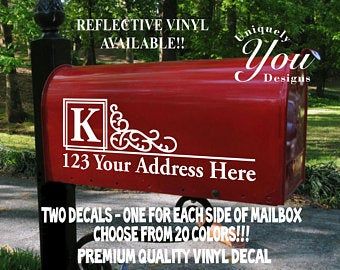 Mailbox Decal Custom Mailbox Decal Address Decal House | Etsy Mailbox Decal, Mailbox Decals, Post Boxes, Transfer Tape, Mailbox, Custom Engraving, Color Choices, Vinyl Decals, Custom Sizing