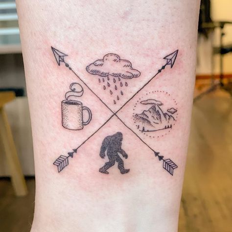 Oregon Tattoo Ideas, Oregon Tattoo, Pnw Tattoo, Nature Tattoo Ideas, Cool Nature, Nature Tattoo, R Tattoo, Ramen Bowl, Realism Tattoo