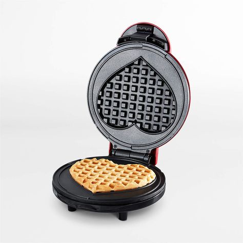 Dash Express Heart Waffle Maker + Reviews | Crate & Barrel Heart Waffle Maker, Mini Waffles, Waffle Irons, Waffle Cookies, Belgian Waffles, Crate Barrel, Waffle Iron, Waffle Maker, Snack Time