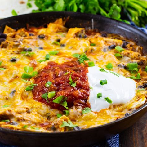 Chipotle Chicken Enchilada Skillet Chipotle Enchiladas, Chipotle Chicken Enchiladas, Make With Rotisserie Chicken, Enchiladas Chicken, Enchilada Skillet, Chicken Enchilada Skillet, Spicy Southern Kitchen, Mexican Chicken Recipes, Diced Green Chilies