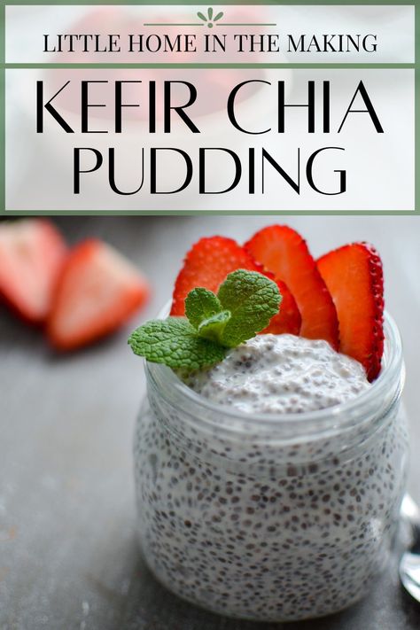 Chia Pudding With Milk, Kefir Dessert, Milk Kefir Recipes, Kefir Yogurt, Pudding Chia, Cultured Butter, Kefir Recipes, Chia Recipe, Chia Seed Recipes