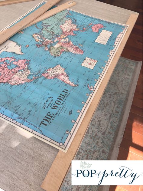 Schoolhouse Style, Frame Tutorial, Diy Map, Lake House Interior, Easy Frame, Lake Map, Map Wall Decor, Poster Store, Framed Maps