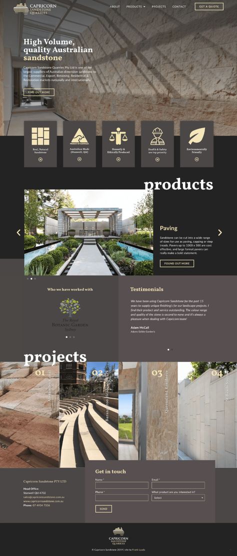 Sandstone Quarry & Landscaping Website Project Website Design, Landscaping Website Design, Product Website Design, Architecture Websites, Corporate Website Design, Luxury Website, Business Web Design, Website Landing Page, Best Website Design