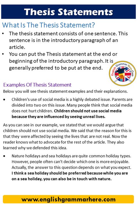 3 Point Thesis Statement Examples What Is The Thesis Statement? The thesis statement consists of one sentence. This sentence is in the introductory paragraph of an article. You can put the Thesis statement at the end or beginning of the introductory paragraph. It is generally preferred to be put at the end. So what is the purpose of the thesis statement sentence? It is to give general information about the subject you will write about. When someone reads your thesis statement sentence, they ... Thesis Statement Examples College, What Is A Thesis Statement, How To Write A Thesis, How To Write A Thesis Statement, Writing Thesis Statements, Essay Thesis Statement, Essay For College, Thesis Examples, Paragraph Format