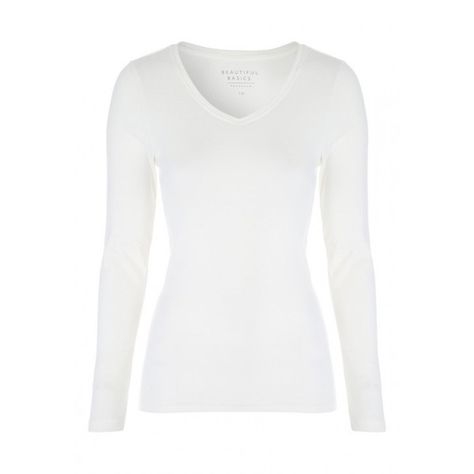 Womens Cream V-Neck Long Sleeve T-Shirt ($7.91) ❤ liked on Polyvore featuring tops, t-shirts, long sleeve layering tees, white v neck t shirt, white long sleeve tee, white top and long sleeve v neck tee White Y2k Shirt, Spongebob Cosplay, Aura Clothing, White Long Sleeve Shirt Outfit, White V Neck Long Sleeve, V Neck Long Sleeve Shirt, Long Sleeve Shirt Outfits, White Vest Top, Layering T Shirts