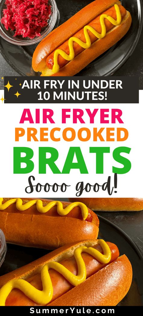 Precooked Brats in Air Fryer (How Long to Cook Pre Cooked Brats) Precooked Brats In Air Fryer, Air Fryer Brats Recipes, Best Way To Cook Brats, Brats In Air Fryer, Air Fryer Brats, Beer Bath, How To Cook Brats, Brats Recipes, Cornish Hens