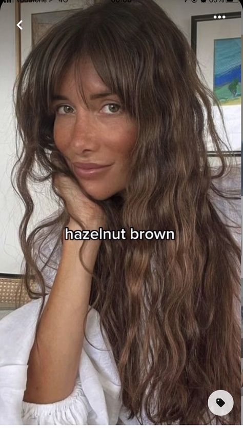 Hazelnut Hair Color, Hazelnut Hair, Rambut Brunette, Brown Hair Looks, Brown Hair Inspo, Brunette Hair With Highlights, Ombre Hair Color, Hair Color And Cut, Hair Inspiration Color