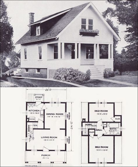 1930s House Plans, Vintage Floorplans, Vintage Floor Plans, Vintage Homes, Bungalow Floor Plans, 1920s House, Vintage House Plans, Country Cottage Decor, Sims House Plans