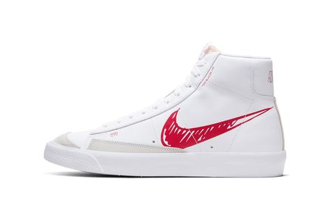 Nike Blazer Mid '77 Vintage "Red Sketch" Release | HYPEBEAST Blazer Mid 77 Vintage, Nike X Travis Scott, Converse Run, Converse Run Star, Nike Blazer Mid 77, Nike Blazer Mid, Nike Blazers Mid, Red Nike, Nike Shox