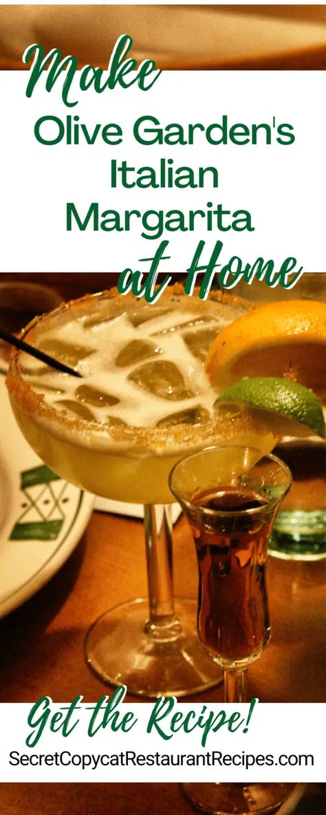 Olive Garden Italian Margarita Cocktail Recipe - Secret Copycat Restaurant Recipes Italian Margarita Olive Garden, Olive Garden Italian Margarita Recipe, Italian Margarita Recipe, Italian Margarita, Cocktail Recipes At Home, Garden Italian, Olive Garden Copycat, Liquid Diet, Margarita Cocktail