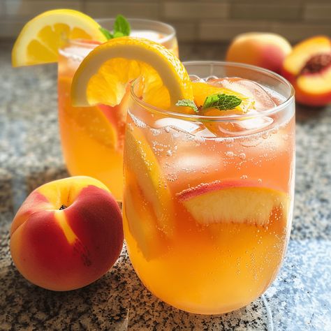 Peach Lemonade Recipe, How To Peel Peaches, Peach Drinks, Perfect Summer Drink, Peach Lemonade, Peach Puree, Lemonade Recipe, Vegetable Casserole, Fresh Peaches