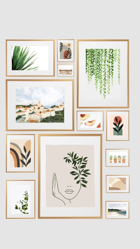 Gallery Wall With Plants, Frame Plants, Bohemian Bungalow, Frame Wall Collage, Plants Aesthetic, Aesthetic Shuffles, Framed Plants, Collage Picture Frames, Plant Photography