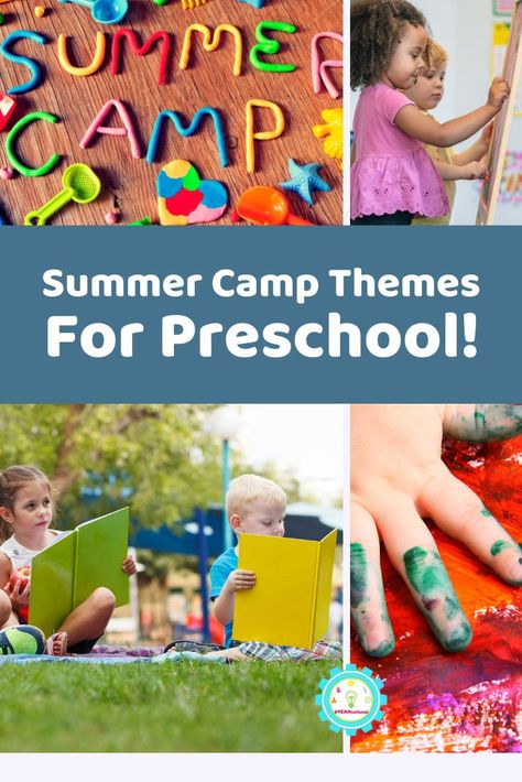 Summer camp isn't just for elementary kids. These summer cmap themes for preschoolers let little ones have summer fun, too! Preschool Summer Camp Ideas, Theme Weeks For Summer Camp, Summer Camp Ideas For Preschoolers, Preschool Summer Camp Themes, Summer Camp Themes Weeks, Summer Camp Activities For Preschoolers, Kids Summer Camp Themes, Summer Camp Weekly Themes, Summer Camp Craft Ideas