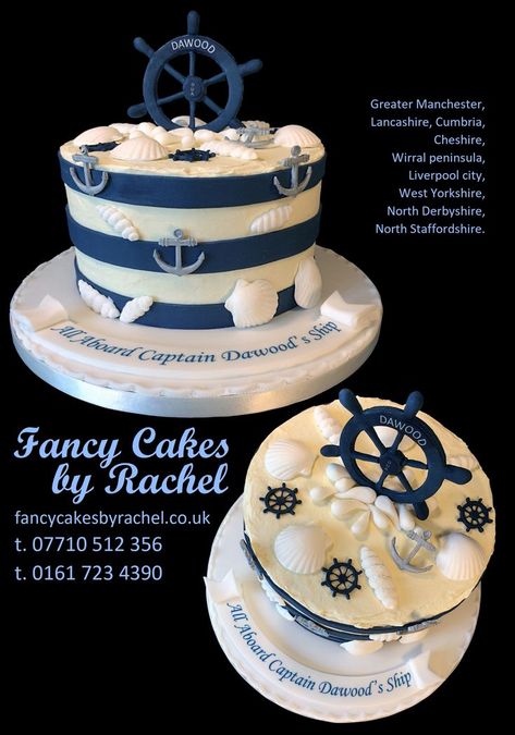 Nautical Birthday Cakes, Sailor Cake, Marine Cake, Nautical Wedding Cakes, Boat Cake, Fondant Cakes Birthday, Nautical Cake, Cool Cake Designs, Nautical Birthday