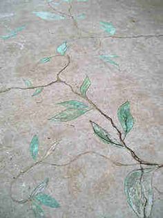 SK Sartell's carved and acid stained concrete. Using existing cracks to save a old patio.  #stained concrete#concrete stain Cement Driveway, Cracked Concrete, Acid Stained Concrete, Concrete Patios, Concrete Porch, Painting Concrete, Concrete Slab, Stained Concrete, Into Art