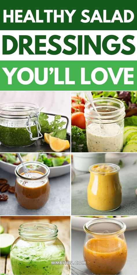 10 Easy Homemade Salad Dressings Healthy Homemade Salad Dressing Recipes, Healthy Homemade Salad Dressing, Easy Homemade Salad, Dairy Free Dressing, Homemade Salad Dressing Recipes, Easy Homemade Salad Dressing, Roasted Veggie Salad, Yogurt Ranch Dressing, Homemade Salad Dressing Healthy