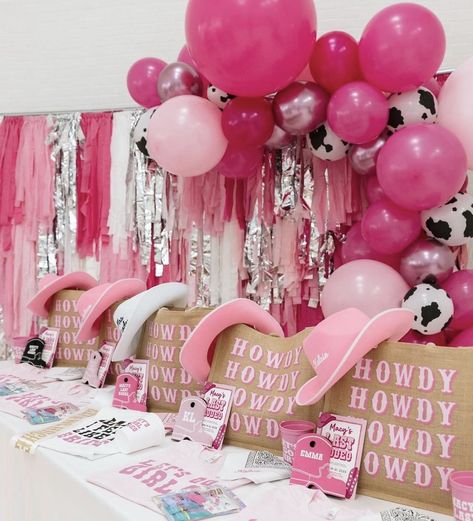 Bachlorette Party Cowgirl Theme, Bachlorette Party Rodeo, Rodeo Cowgirl Bachelorette, Last Bash Bachelorette, Pink Country Bachelorette Party, 21st Birthday Decorations Cowgirl, Bachelorette Themes Cowgirl, Last Rodeo Party Decorations, Rodeo Pink Party