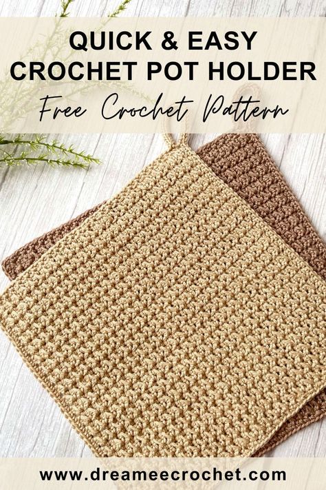 Try this quick and easy crochet pot holder pattern to make this beautiful crochet potholder for your home. This free crochet pattern is easy to follow and comes with a step by step stitch tutorial to help you out. Crochet Pot Holder Pattern, Potholder Patterns Free, Pot Holder Pattern, Crochet Washcloth Free Pattern, Crochet Washcloth Free, Crochet Pot Holder, Crochet Pot Holders Free Pattern, Crochet Potholder, Crochet Potholder Patterns