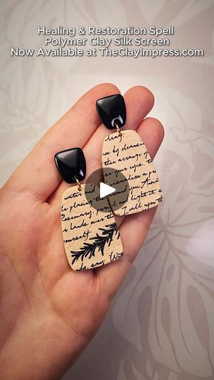 21K views · 484 reactions | Watch as I transform polymer clay into beautiful, enchanted earrings using my custom-designed 'Healing & Restoration' silk screen. Each detail in the screen is infused with intention, symbolizing physical, emotional, and spiritual healing. 🖤🖤🖤

#spells #jewelrymaking #witchyvibes | The Clay Impress | The Clay Impress · Original audio Healing Spells, Witchy Vibes, Spiritual Healing, Ceramic Clay, Silk Screen, Enchanted, Polymer Clay, Healing, Custom Design