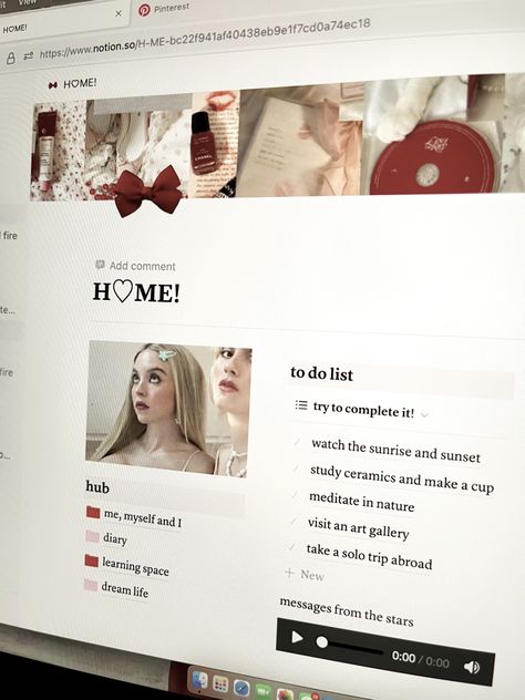 Notion Beauty Template, Red Notion Template, Note Taking Notion, Notion Ideas Aesthetic, Coquette Notion, Notion School, Pink Notion, Notion Images, Notion Inspo