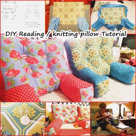 If you like staying in your bed for reading, watching tv, knitting, embroidering, web surfing... you will love this backrest arm pillow. #diy #pillow Picnic Blanket Diy, Reading Pillow With Arms, Knitting Pillow, Backrest Pillows, Arm Pillow, Pillow Mattress, Pillow Tutorial, Reading Pillow, Knit Pillow