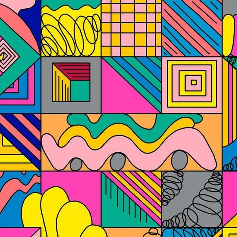 Mike Perry on Instagram Memory Diy, Mike Perry, Lino Printing, Background Designs, Memphis Design, Graffiti Designs, Fabric Prints, Yellow Wallpaper, Graphic Elements