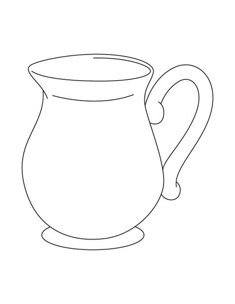 Jug coloring page | Download Free Jug coloring page for kids ... Aplique Design, Jug Drawing, Kindergarten Drawing, Preschool Coloring Pages, After School Club, Water Into Wine, Sunday School Crafts, Animal Coloring Pages, Arts And Crafts For Kids