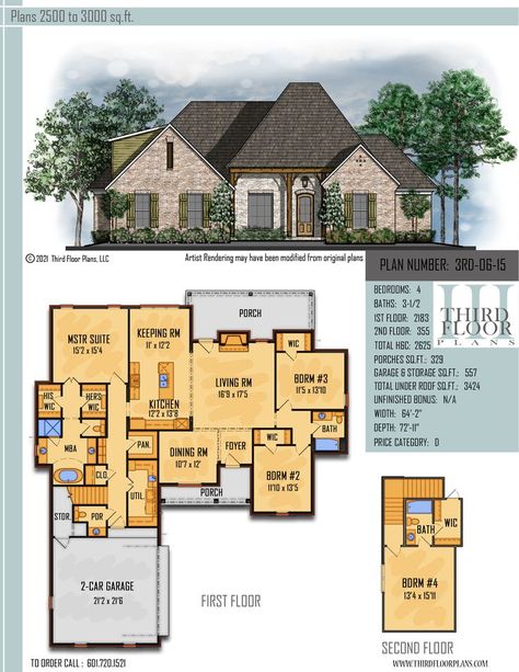 $800.00 House Plan 9 sets Acadian Cottage, Master Suite Bedroom, Open House Plans, Bedroom Porch, Chef's Kitchen, Large Pantry, Porch Flooring, Craftsman Style House Plans, Keeping Room