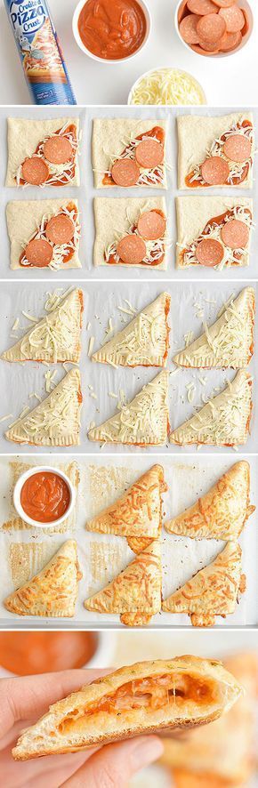 Pizza Pockets Recipe, Homemade Pizza Pockets, Sommer Mad, Pizza Pockets, Makanan Diet, God Mat, Easy Cheesy, Deep Dish, Homemade Pizza