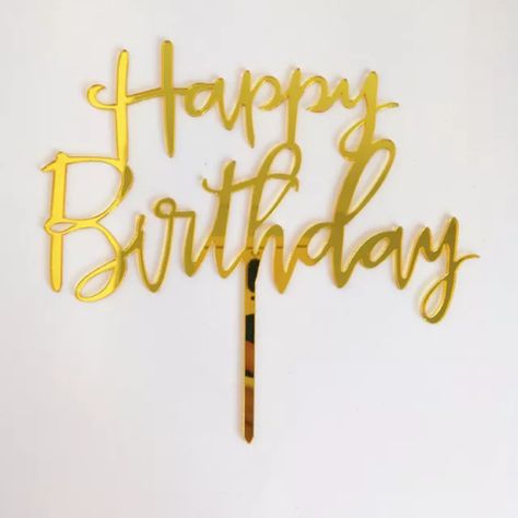 Happy Birthday Cake Toppers Elegant Script Calligraphy Decoration UK Acrylic | eBay Calligraphy Decoration, Acrylic Calligraphy, Gold Cake Topper, Rose Gold Decor, Gold Party Decorations, Happy Birthday Cake, Happy Birthday Cake Topper, Gold Sign, Calligraphy Script