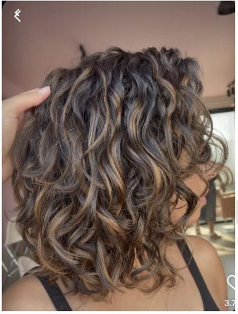 Loose Curl Perm Medium Length, Wavy Balayage, Perm Ideas, Medium Length Brown Hair, Long Curly Haircuts, Curly Haircut, Curly Hair Beauty, Dark Curly Hair, Natural Curly Hair Cuts