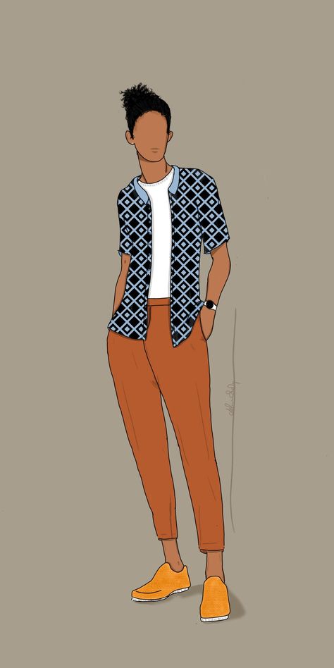 Fashion illustration for mens Mens Casual Outfits Illustration, Casual Wear Men Illustration, Mens Wear Sketch, Mens Casual Wear Illustration, Mens Fashion Illustration Casual, Mens Fashion Illustration Sketches, Shirt Pant Combination Men, Fashion Illustration Menswear, Fashion Outfits Drawing