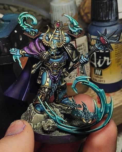 Thousand Suns Warhammer, Thousand Sons Rubric Marines, Thousand Sons Miniatures, Warhammer Thousand Sons, Thousand Sons 40k Miniatures, Thousand Sons Paint Scheme, Thousand Sons 40k, Warhammer 40k Thousand Sons, 40k Thousand Sons