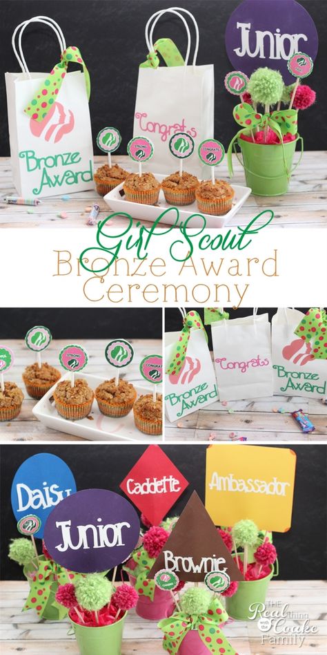 Cute ideas to make a Girl Scouts bronze award or bridging ceremony extra special and extra adorable. Bronze Award Ideas, Bridging Ceremony, Girl Scout Bridging, Girl Scouts Brownies, Investiture Ceremony, Scout Swaps, Daisy Troop, Girl Scout Badges, Girl Scout Activities