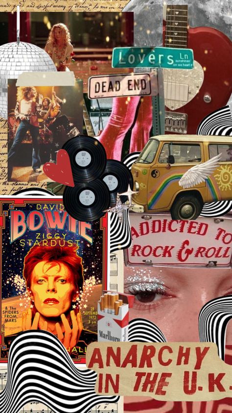 70s rock vibezzzz #moodboard #vintage #collage #aesthetic Rock N Roll Party Aesthetic, Rock And Roll Vintage Aesthetic, 30 Rock Aesthetic, 70s Collage Art, 70s Rock Wallpaper, 70s Rock Aesthetic Wallpaper, Rock And Roll Collage, 70s Aesthetic Party, Hippie Vintage Aesthetic