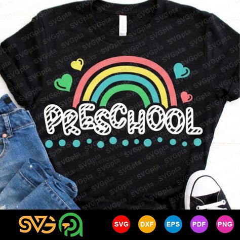 Preschool Svg, Back To School Svg, Pre-K Svg Check more at https://svgpta.com/preschool-svg-back-to-school-svg-pre-k-svg/ Preschool Svg, School Shirt Designs, Educator Gifts, Back To School Svg, Amazon Merch, Teacher Svg, School Svg, Svg Silhouette, Party Favor Bags