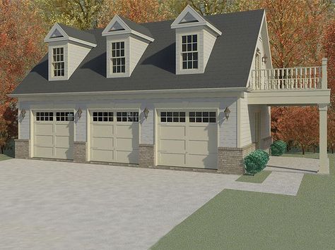 Plan 006G-0115 - Garage Plans and Garage Blue Prints from The Garage Plan Shop Rv Garage Plans, Garage Plans With Loft, Craftsman Style Bungalow, Garage Plans Detached, Plan Garage, Garage Apartment Plan, Carriage House Plans, Garage Loft, Rv Garage