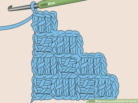 How to Crochet Corner to Corner (with Pictures) - wikiHow Corner To Corner Crochet Projects, Easy Corner To Corner Crochet, Corner To Corner Granny Square Pattern, How To Crochet Corner To Corner, How To Crochet Grid Patterns, Crochet Corner To Corner Pattern Free, Corner To Corner Crochet Pattern Free, Crochet Queen Blanket, Crochet Corner To Corner