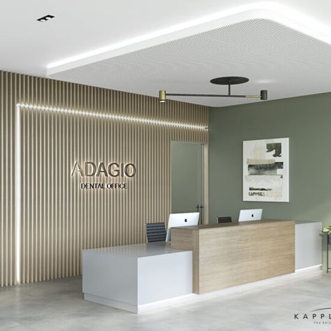 Small Dental Reception Design, Clinical Office Design, Modern Dental Office Design Waiting Rooms, Dental Reception Desk, Business Office Interior Design Reception Areas, Clinic Counter Design, Dental Practice Design Interiors, Medical Reception Desk Design, Clinic Interior Design Reception Areas