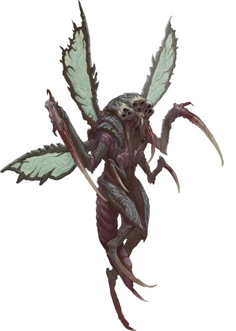 Insectoid Humanoid, Horrific Monsters, Winged Monster, Insect Wings, Humanoid Creatures, D D Monsters, Dnd Monsters, Fantasy Races, Fantasy Theme