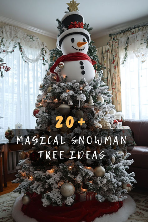 ✨ Ready to create the most magical snowman-themed Christmas tree ever? These 20 incredible decorating ideas will transform your holiday decor! From ornaments to toppers, discover unique ways to bring frosty charm to your tree. Click for complete decoration inspiration 🎄 #christmastree #snowmandecor #holidaydecor #christmasdecorating #xmastreeideas #winterdecor #diychristmas Snow Man Tree Topper, Snowman Themed Tree, Themed Trees Christmas, Creative Christmas Tree Decorations, Winter Christmas Tree Ideas, Snoopy Christmas Tree Ideas, Small Christmas Tree Decor Ideas, Snowman Tree Ideas, Snowman Christmas Tree Ideas