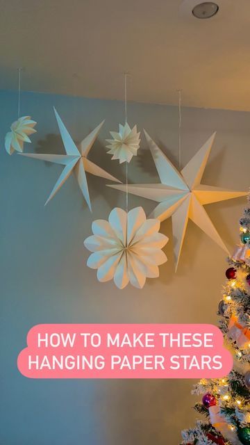 Snow Flakes Diy, Holiday Inspo, Paper Snowflakes, Christmas Inspo, Instagram Diy, Paper Stars, Diy Hanging, Home Styling, Big Star