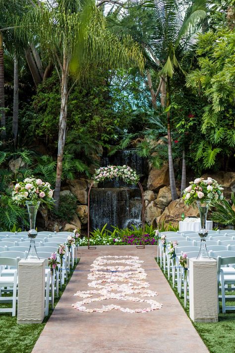 Grand Traditions Estate Waterfall Ceremony decor Wedding Venues Waterfall, Waterfall Venue Wedding, Bali Waterfall Wedding, Waterfall Wedding Ceremony, Waterfalls Wedding, Grand Tradition Estate Wedding, Wedding Waterfall, Brazil Wedding, Greenhouse Venue