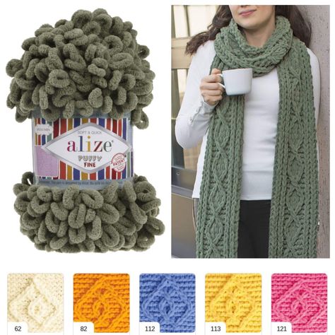 Soon! Meet the new looped yarn Alize Puffy Fine in my store already today! Puffy Yarn Crochet Ideas, Puffy Yarn Ideas, Loop Yarn Projects, Puffy Ip, Alize Puffy Blanket, Blankets To Make, Finger Knitting Blankets, Puffy Yarn, Easy Knit Blanket