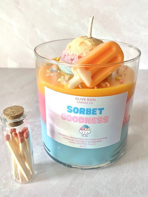 Ice Cream Candle, Summer Candle, Fruity Scents, Coconut Wax Candles, Wax Candles, Non Toxic, Ice Cream, Candles, Cream