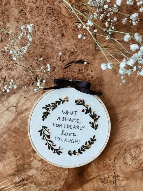 Christmas Gift. Embroidery hoop. Pride And Prejudice Embroidery, Gift Embroidery, Pride Prejudice, Cross Stitches, Paper Crafts Diy Kids, Pride And Prejudice, Sweet Sixteen, Embroidery Hoop, Paper Crafts Diy