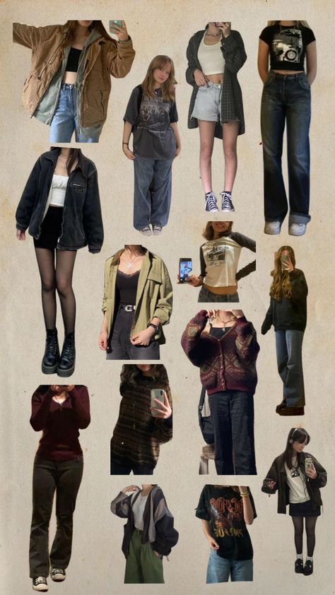 #collage#outfits#aesthetic#love Alternative Aesthetic Clothes, Celebrity Aesthetic Outfits, 90s Aesthetic Outfit Grunge, Grunge 90s Aesthetic Outfits, Coquette Outfit Collage, Clothes Aesthetic Collage, Grunge Outfit Collage, 90s Baddie Aesthetic Outfits, Aesthetic Outfits Collage