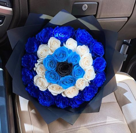 Evil Eye Flower Bouquet, Evil Eye Bouquet, Ramo Buchon For Guys, Ribbon Roses Bouquet For Boys, Evil Eye Rose Bouquet, Roses For Him, Flowers For Him, Ribbon Roses Bouquet, Bouquet For Him