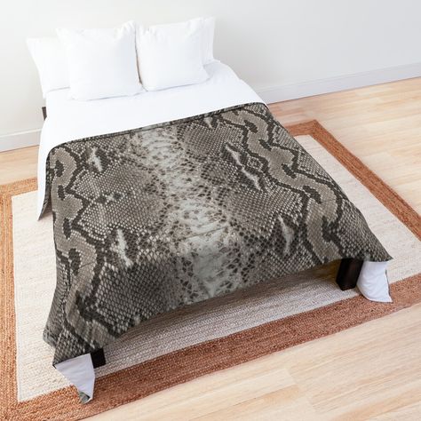 Python Skin, College Dorm Room Bedding, Print Comforter, College Dorm Rooms, Python, Printed Leather, Snake Skin, Square Quilt, Dorm Room