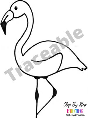 Printable Flamingo Template, Flamingo Canvas Painting Easy, How To Draw Flamingo Step By Step, Flamingo Painted Rocks Ideas, Flamingo Painting Ideas, How To Paint A Flamingo, Flamingo Template, Flamingo Acrylic Painting, Flamingo Photos